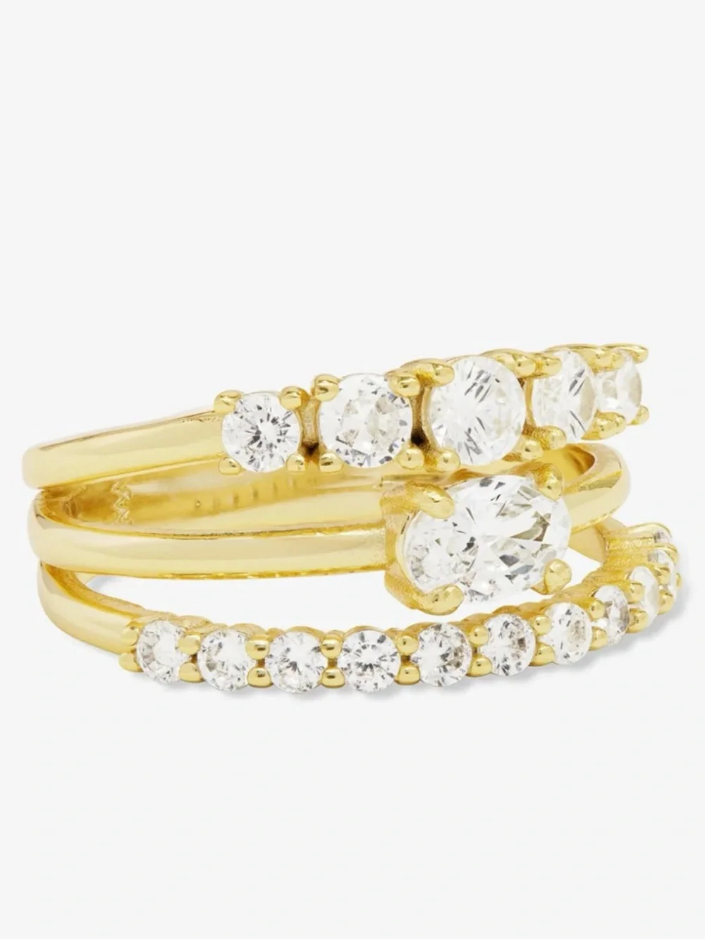 Melinda Maria Gold She's So Stacked Ring Size 6 - Picture 2 of 6